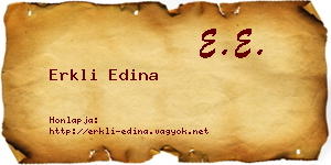 Erkli Edina névjegykártya